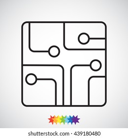 Line icon- Circuit board