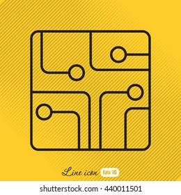 Line icon- Circuit board