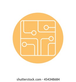 Line icon- Circuit board