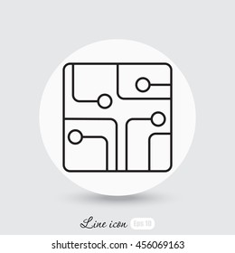 Line icon- Circuit board