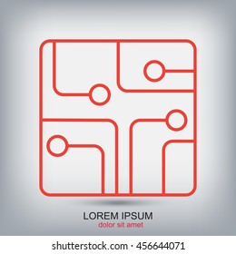Line icon- Circuit board