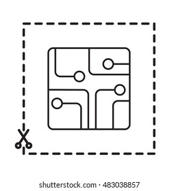 Line icon- Circuit board