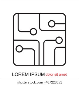 Line icon- Circuit board