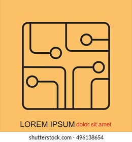 Line icon- Circuit board