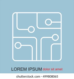 Line icon- Circuit board
