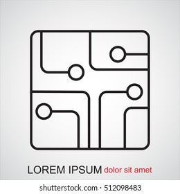 Line icon- Circuit board