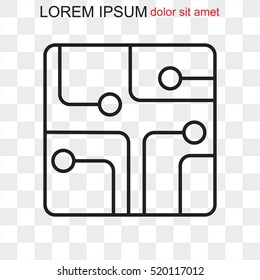 Line icon- Circuit board