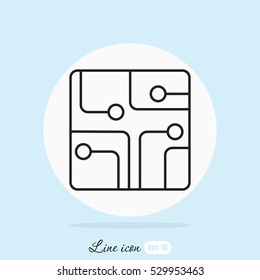Line icon- Circuit board