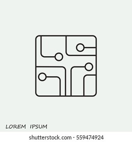 Line icon- Circuit board