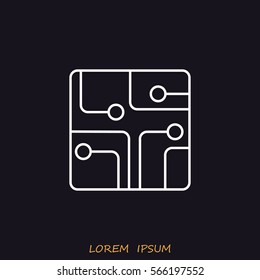 Line icon- Circuit board