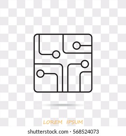 Line icon- Circuit board