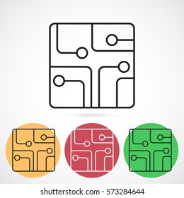Line icon- Circuit board