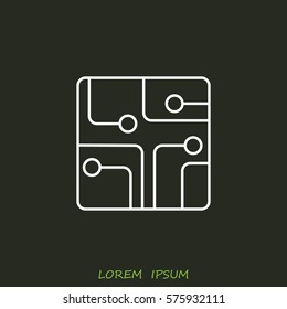Line icon- Circuit board