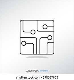 Line icon- Circuit board