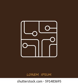 Line icon- Circuit board