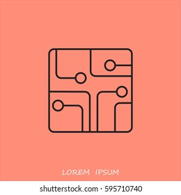 Line icon- Circuit board