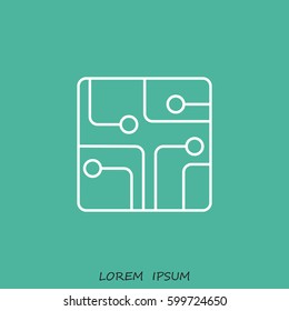 Line icon- Circuit board