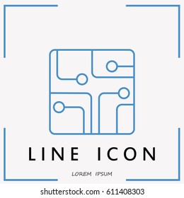 Line icon- Circuit board