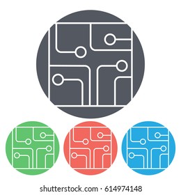 Line icon- Circuit board