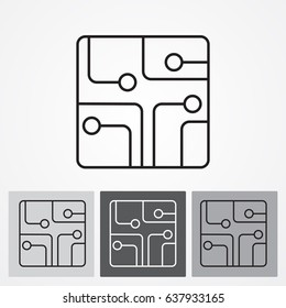 Line icon- Circuit board