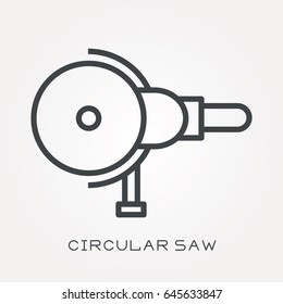 Line icon circular saw