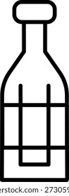 Icono de línea de una botella de vino clásico.