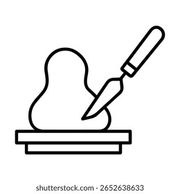 icono de línea Tatuaje de modelado de arcilla sobre fondo blanco Vector
Icono de línea de Vector sobre fondo blanco