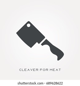 Line Icon Cleaver For Meat