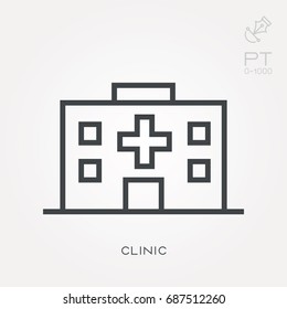 Line icon clinic