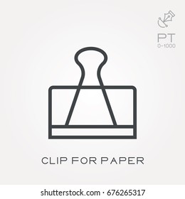 Line icon clip for paper
