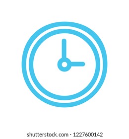 Line icon clock isolated on white background. Vector illustration.
