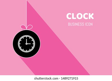 Line Icon of clock on Very Attractive Colorful Background.