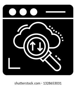 Line icon of cloud  searching.
