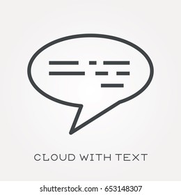 Line icon cloud with text