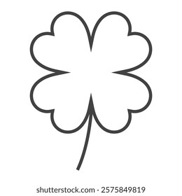 line icon clover four leaf design vector illustration