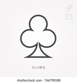 Line icon clubs