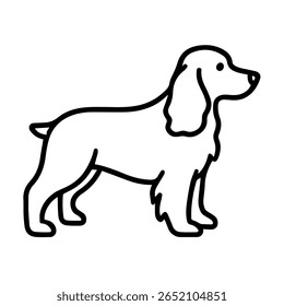 line icon Cocker Spaniel dog vector on white background
Vector icon of dog breed on white background