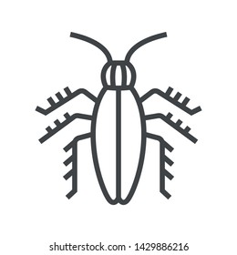 Line icon with cockroaches. Simple vector illustration with ability to change.