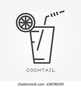 Line icon cocktail