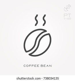 Line icon coffee bean