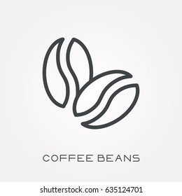 Line icon coffee beans