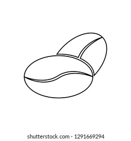 Line icon   coffee beans, logo on white background