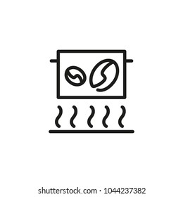 Line icon of coffee being roasted in coffeepot. Coffee shop, cafe, beverage. Coffee concept. Can be used for topics like drink, service, gastronomy
