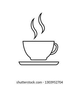 Line icon coffee cup isolated on white background. Vector illustration.