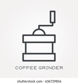 Line icon coffee grinder