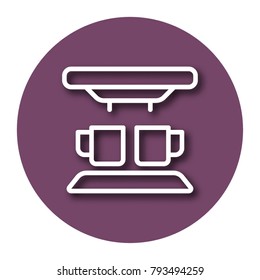 Line icon of coffee machine with shadow. EPS 10
