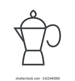 Line icon with coffee maker. Simple vector illustration with ability to change.