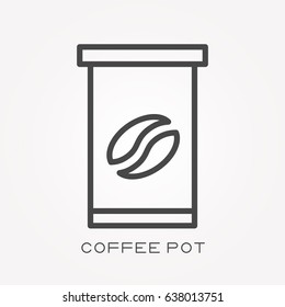 Line icon coffee pot