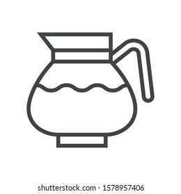 Line icon coffee. Simple vector illustration with ability to change.