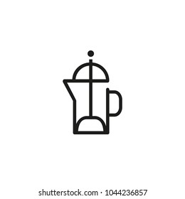 Line icon of coffeepot. Drink, beverage, home coffee. Coffee concept. Can be used for topics like food and drink, unhealthy eating, domestic life